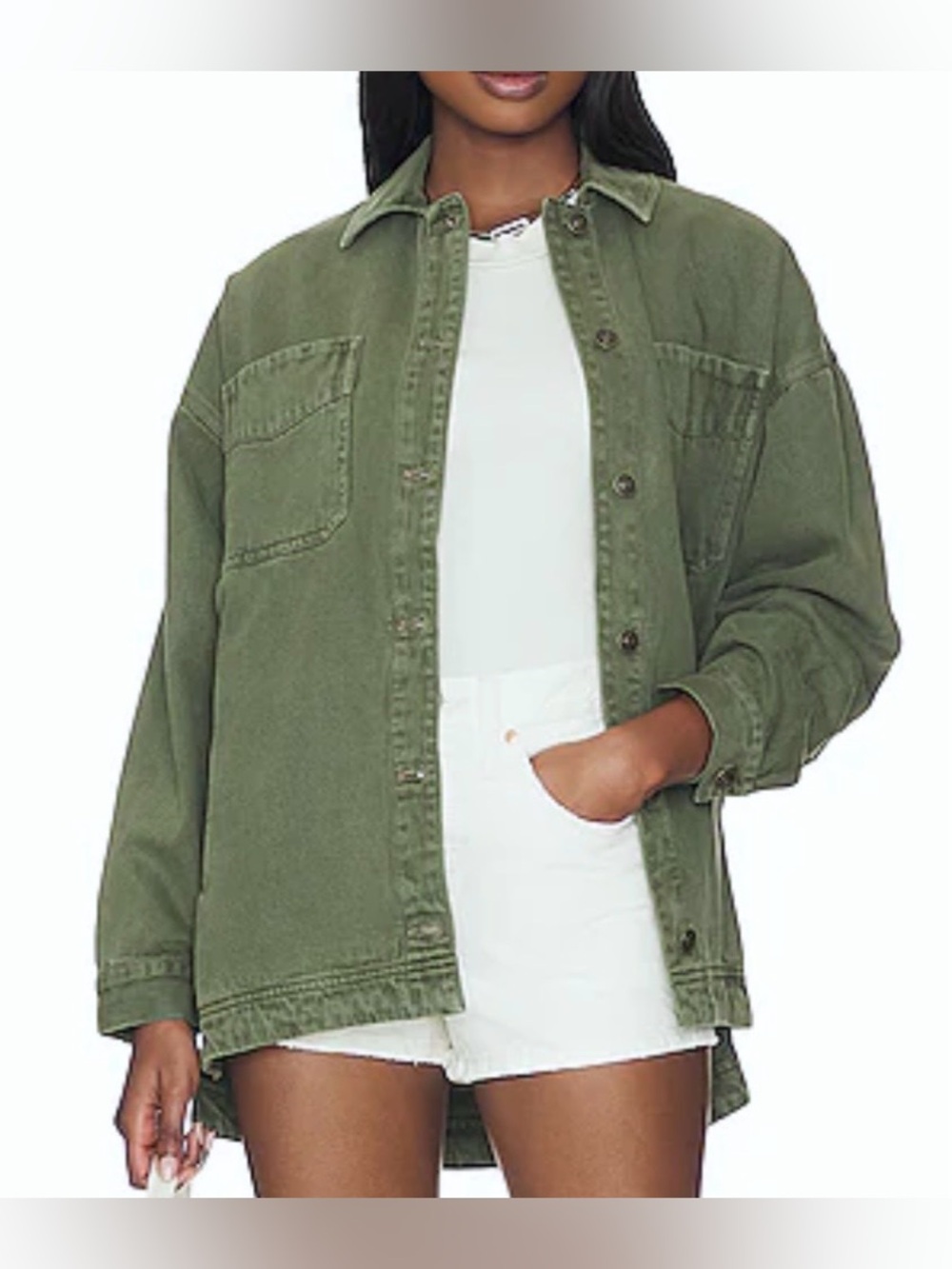 We the Free Madison City Oversized Jacket, Olive Green, Women’s Medium